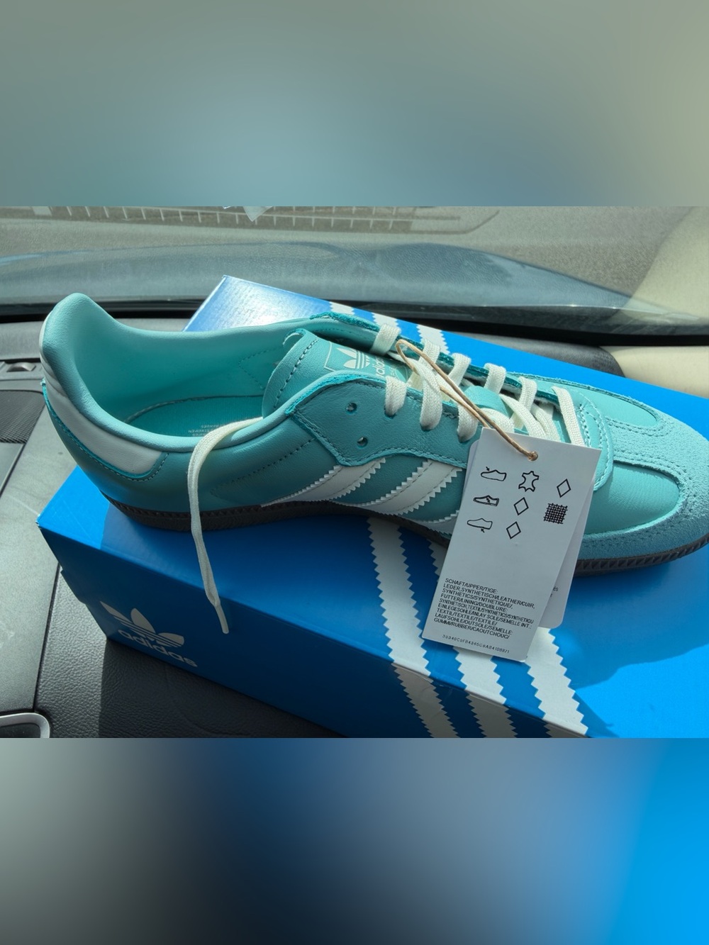 adidas Samba Sneakers in Teal and White womens size US8 - Picture 3 of 3